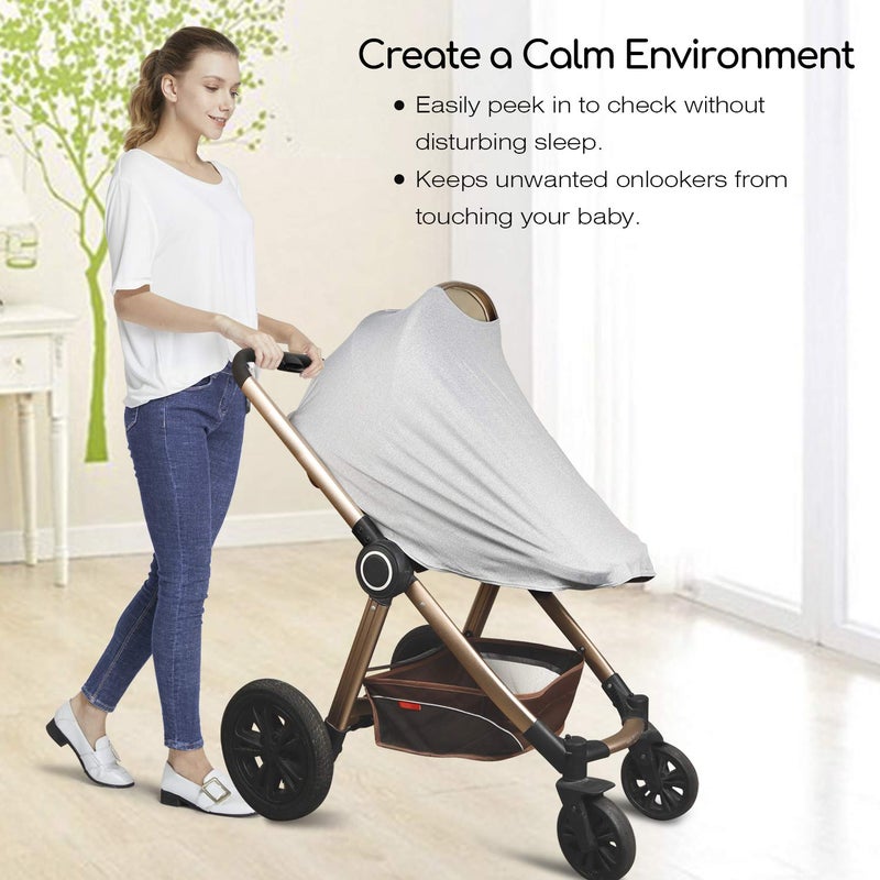 Kefee Kol Nursing Cover & Baby Nursing Poncho,Multi Use Breastfeeding Cover for CarSeat Canopy, High Seat Cover, Stroller Cover, Shopping Cart Cover,Nursing Scarf for Boy and Girl by Kefee Kol (Grey) - Image 4